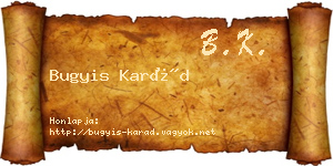 Bugyis Karád névjegykártya